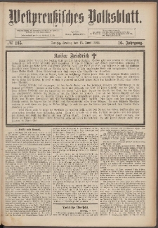 Westpreußisches Volksblatt 1888 15.06 nr 135