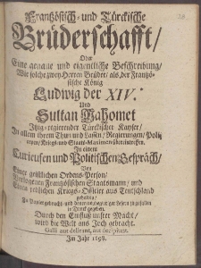 Frantz&ouml;sisch- und T&uuml;rckische Br&uuml;derschafft