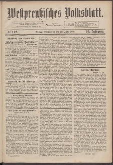 Westpreu&szlig;isches Volksblatt 1888 23.06 nr 142
