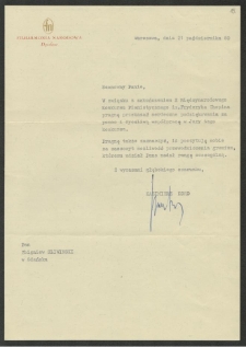 Dokument dot. działalności prof. Zbigniewa Śliwińskiego w jury konkurs&oacute;w pianistycznych krajowych i zagranicznych