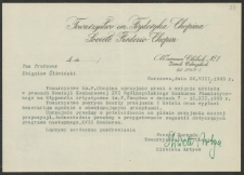 Dokument dot. działalności prof. Zbigniewa Śliwińskiego w jury konkurs&oacute;w pianistycznych krajowych i zagranicznych