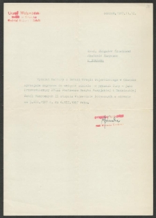 Dokument dot. działalności prof. Zbigniewa Śliwińskiego w jury konkurs&oacute;w pianistycznych krajowych i zagranicznych