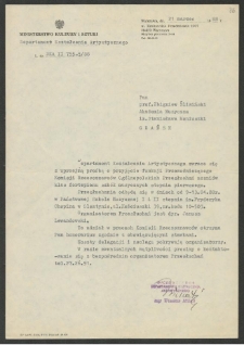 Dokumenty dot. działalności prof. Zbigniewa Śliwińskiego w jury konkurs&oacute;w pianistycznych krajowych i zagranicznych