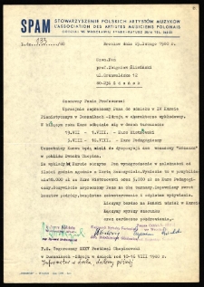 Dokument dot. działalności dydaktycznej prof. Zbigniewa Śliwińskiego