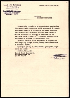 Dokument dot. działalności dydaktycznej prof. Zbigniewa Śliwińskiego