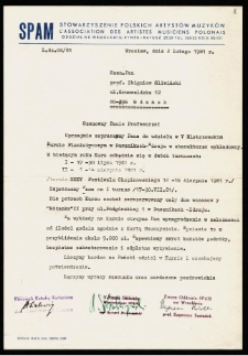 Dokument dot. działalności dydaktycznej prof. Zbigniewa Śliwińskiego