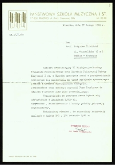 Dokument dot. działalności dydaktycznej prof. Zbigniewa Śliwińskiego