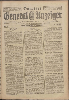 Danziger General - Anzeiger mit der "Olivaer Zeitung" 1926 nr 87