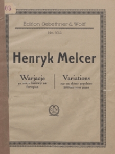 Wariacje na temat ludowy = Variations sur un thème populaire polonais G-dur : na fortepian
