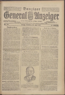 Danziger General - Anzeiger mit der "Olivaer Zeitung" 1926 nr 150