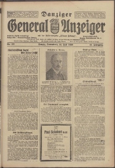 Danziger General - Anzeiger mit der "Olivaer Zeitung" 1926 nr 177