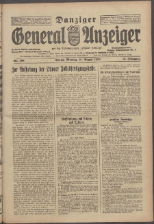 Danziger General - Anzeiger mit der "Olivaer Zeitung" 1926 nr 190