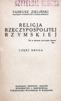 Religja Rzeczypospolitej Rzymskiej. Cz. 2
