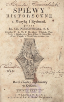 Śpiewy historyczne z muzyką i rycinami. - Edycya 3