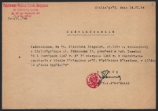 Zaświadczenie o zatrudnieniu Zbigniewa Śliwińskiego