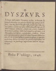 Dyszkvrs Jednego miłośnika Oyczyzny na&szlig;ey