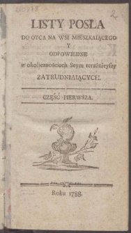 Listy Posła Do Oyca Na Wsi Mieszkaiącego