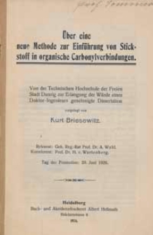 Über eine neue Methode zur Einführung von Stickstoff in organische Carbonylverbindungen