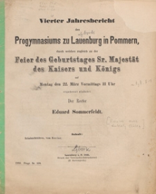 Jahresbericht des Progymnasiums zu Lauenburg in Pommern : für das Schuljahr 1880
