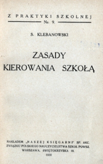 Zasady kierowania szkołą