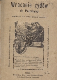 Wracanie Żyd&oacute;w do Palestyny i wejście do obiecanej ziemi