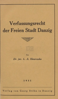 Verfassungsrecht der Freien Stadt Danzig