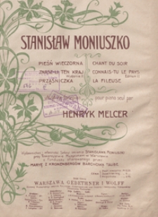 Pieśń wieczorna = Chant du soir : [parafraza na temat pieśni] St.Moniuszki : G-dur : na fortepian