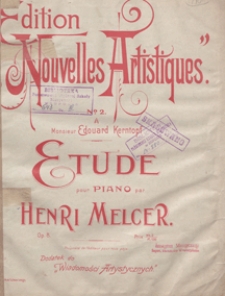 Etude : [z cyklu] : "Nouvelles artistiques" D-dur : op.8 no 2 : pour piano