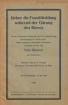 Über die Fuselölbildung-während der Gärung des Bieres