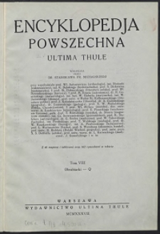 Encyklopedja powszechna Ultima Thule, T.8 , Obrabiarki - Q