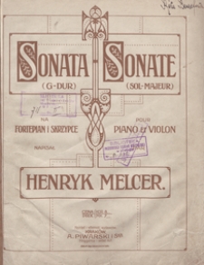 Sonata : G-dur : na fortepian i skrzypce / napisał
