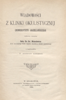 Wiadomości z Kliniki Okulistycznej Uniwersytetu Jagiellońskiego