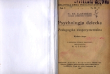 Psychologja dziecka i pedagogika eksperymentalna