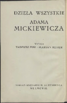 Dzieła wszystkie Adama Mickiewicza