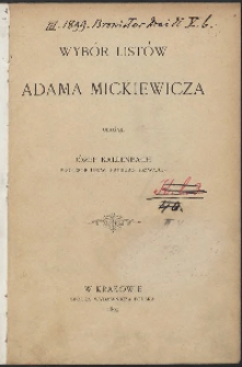 Wybór listów Adama Mickiewicza