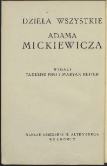 Dzieła wszystkie Adama Mickiewicza
