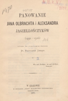 Panowanie Jana Olbrachta i Aleksandra Jagiellończyków (1492-1506)