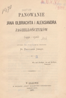 Panowanie Jana Olbrachta i Aleksandra Jagiellończyków (1492-1506)