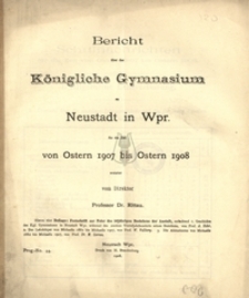 Jahresbericht uber Konigliche Gymnasium zu Neustadt in Westpreussen
