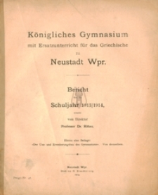 Konigliches Gymnasium mit Ersatzunterricht fur das Griechische zu Neustadt Wpr.