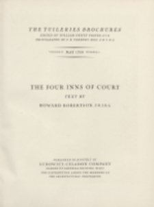 The Tuileries brochures : a series of monographs on European architecture with special reference to roofs of tile.