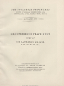 The Tuileries brochures : a series of monographs on European architecture with special reference to roofs of tile. 1929, Vol I, No 5 September