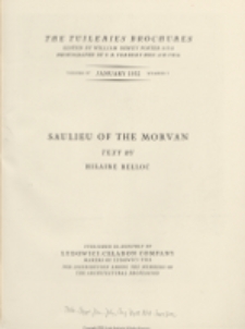 The Tuileries brochures : a series of monographs on European architecture with special reference to roofs of tile. 1932, Vol. IV, No 1 January