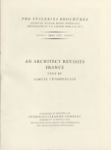 The Tuileries brochures : a series of monographs on European architecture with special reference to roofs of tile. 1932, Vol. IV, No 3
