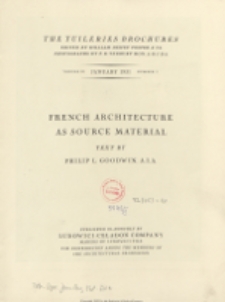 The Tuileries brochures : a series of monographs on European architecture with special reference to roofs of tile. 1931, Vol. III, No 1 January