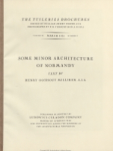 The Tuileries brochures : a series of monographs on European architecture with special reference to roofs of tile. 1931, Vol. III, No 2 March