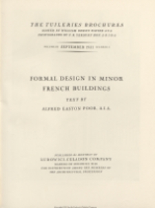 The Tuileries brochures : a series of monographs on European architecture with special reference to roofs of tile. 1931, Vol. III, No 5