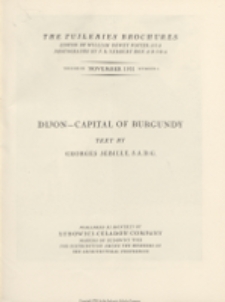 The Tuileries brochures : a series of monographs on European architecture with special reference to roofs of tile. 1931, Vol. III, No 6 November