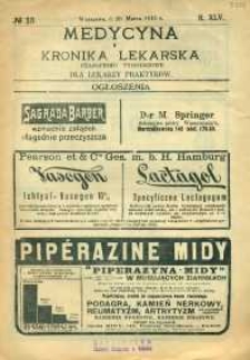 Medycyna i Kronika Lekarska : czasopismo tygodniowe dla lekarzy praktyków, 1910, R.45, nr 13