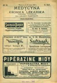 Medycyna i Kronika Lekarska : czasopismo tygodniowe dla lekarzy praktyków, 1910, R.45, nr 31